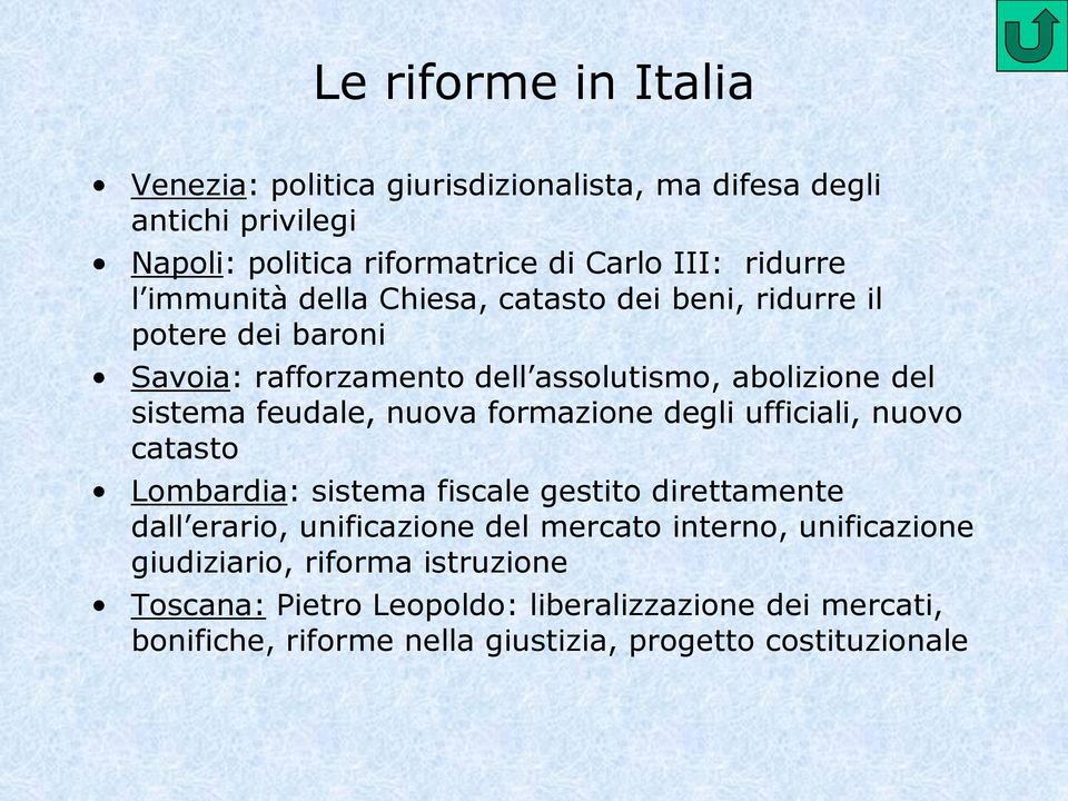 formazione degli ufficiali, nuovo catasto Lombardia: sistema fiscale gestito direttamente dall erario, unificazione del mercato interno,