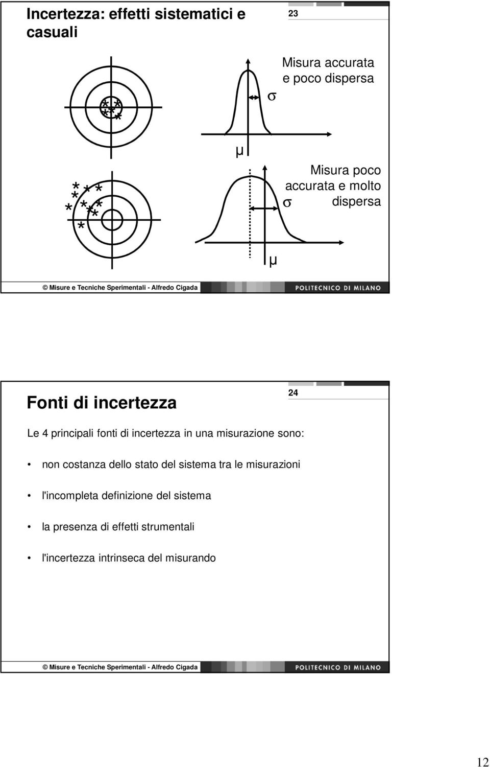 incertezza in una misurazione sono: non costanza dello stato del sistema tra le misurazioni