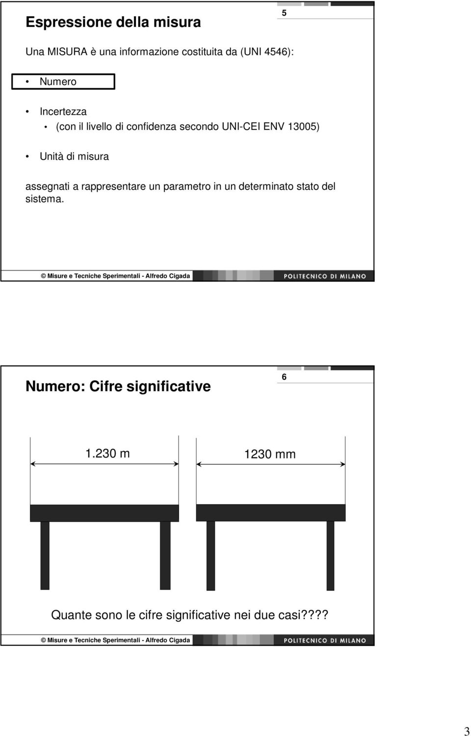 misura assegnati a rappresentare un parametro in un determinato stato del sistema.