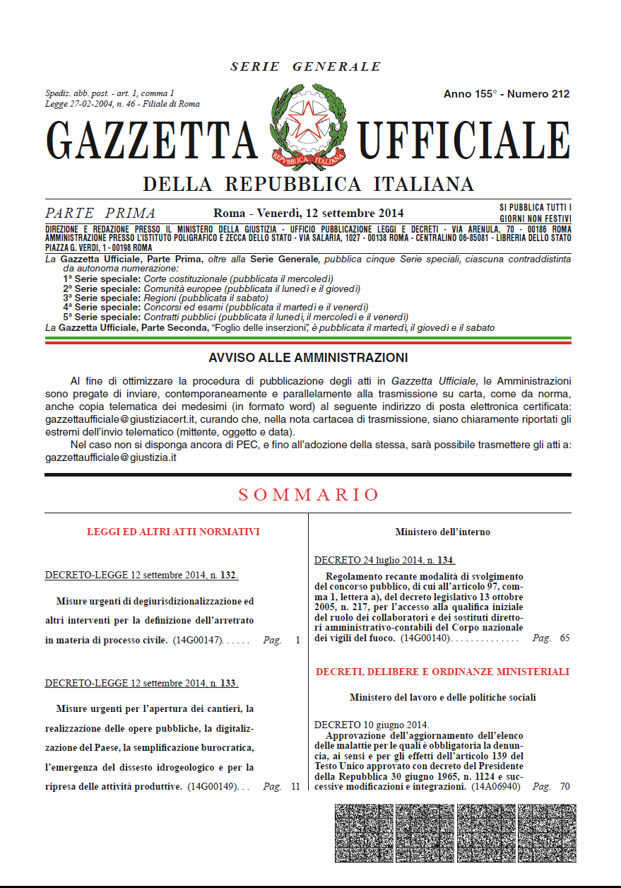 Decreto 10 gugno 2014, GU