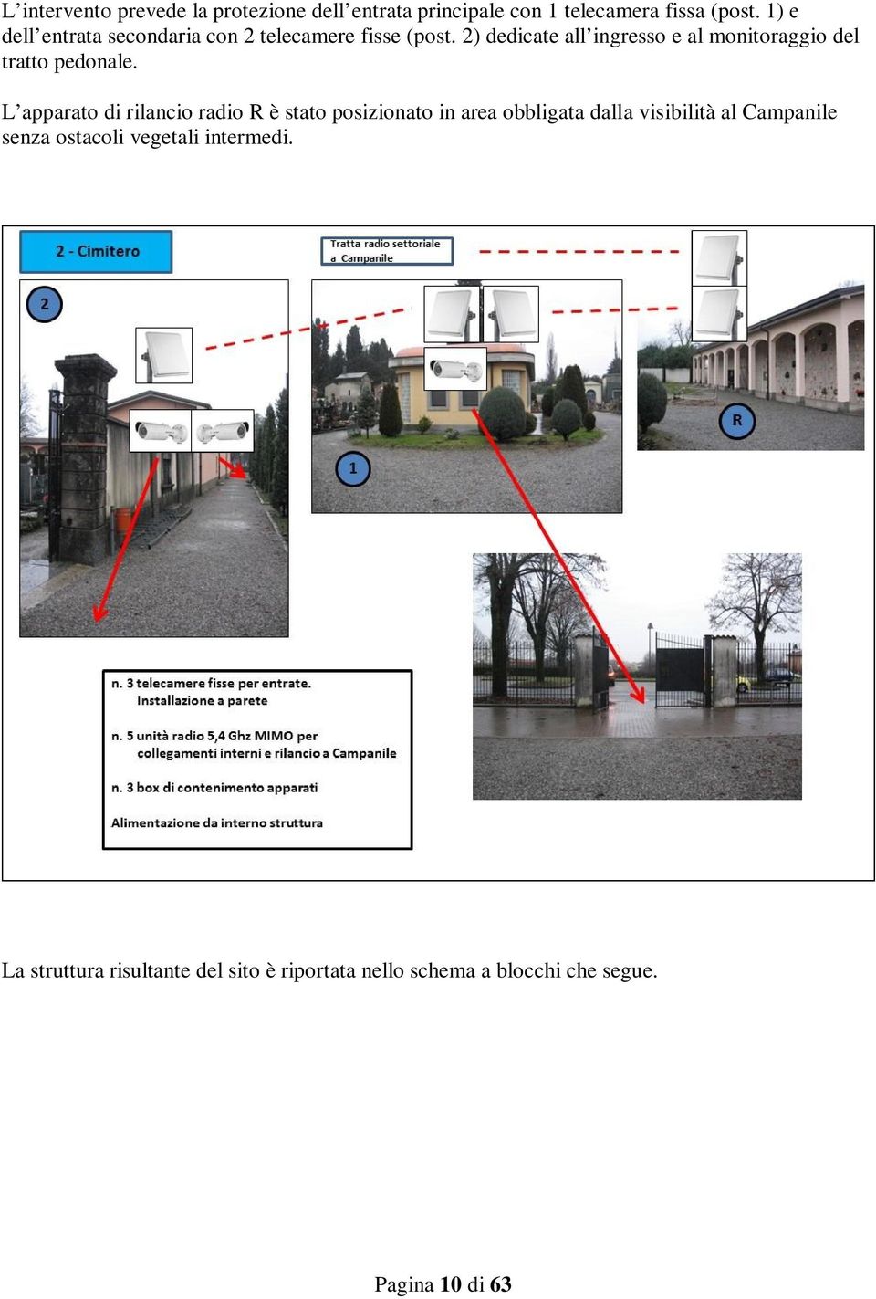 2) dedicate all ingresso e al monitoraggio del tratto pedonale.