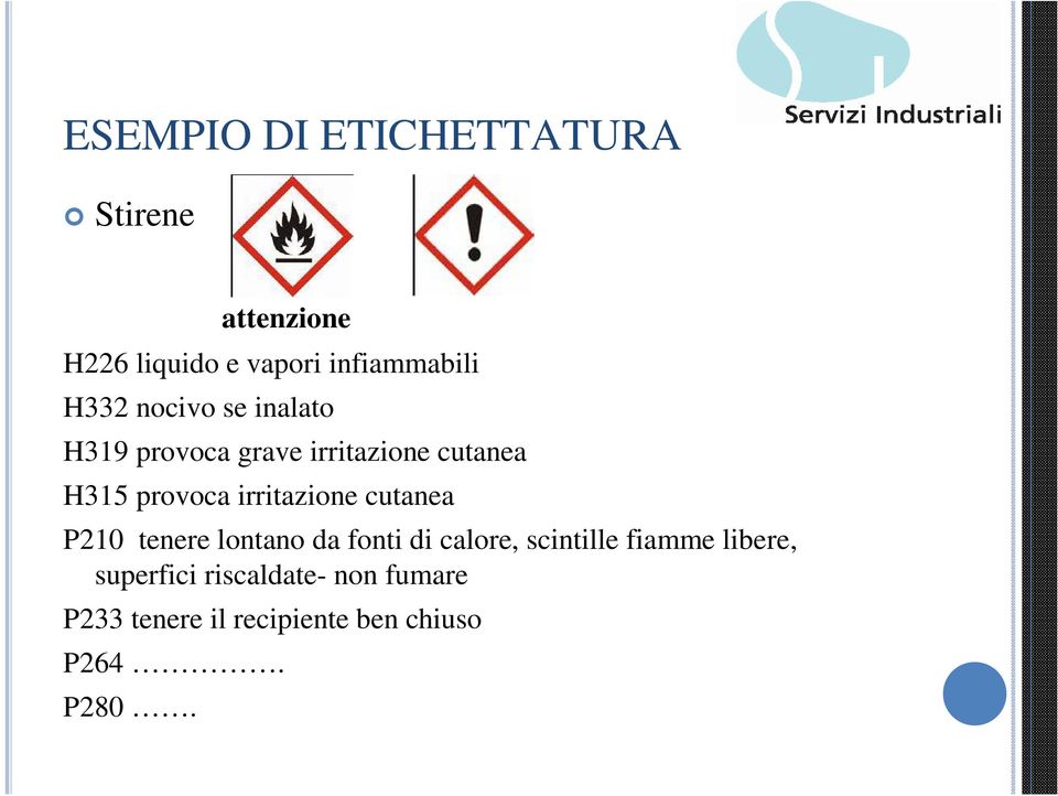 irritazione cutanea P210 tenere lontano da fonti di calore, scintille fiamme