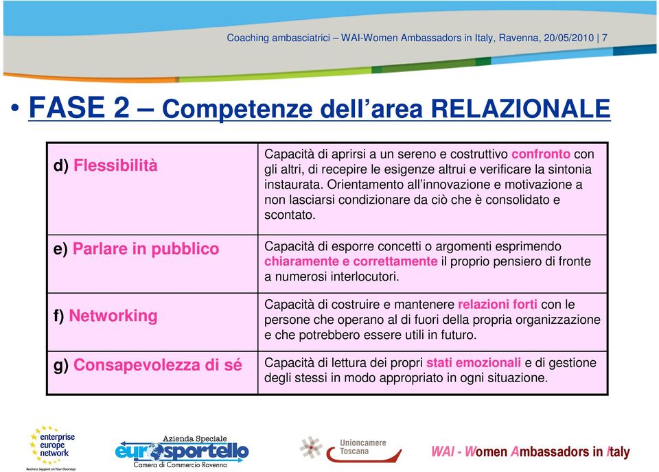 Orientamento all innovazione e motivazione a non lasciarsi condizionare da ciò che è consolidato e scontato.