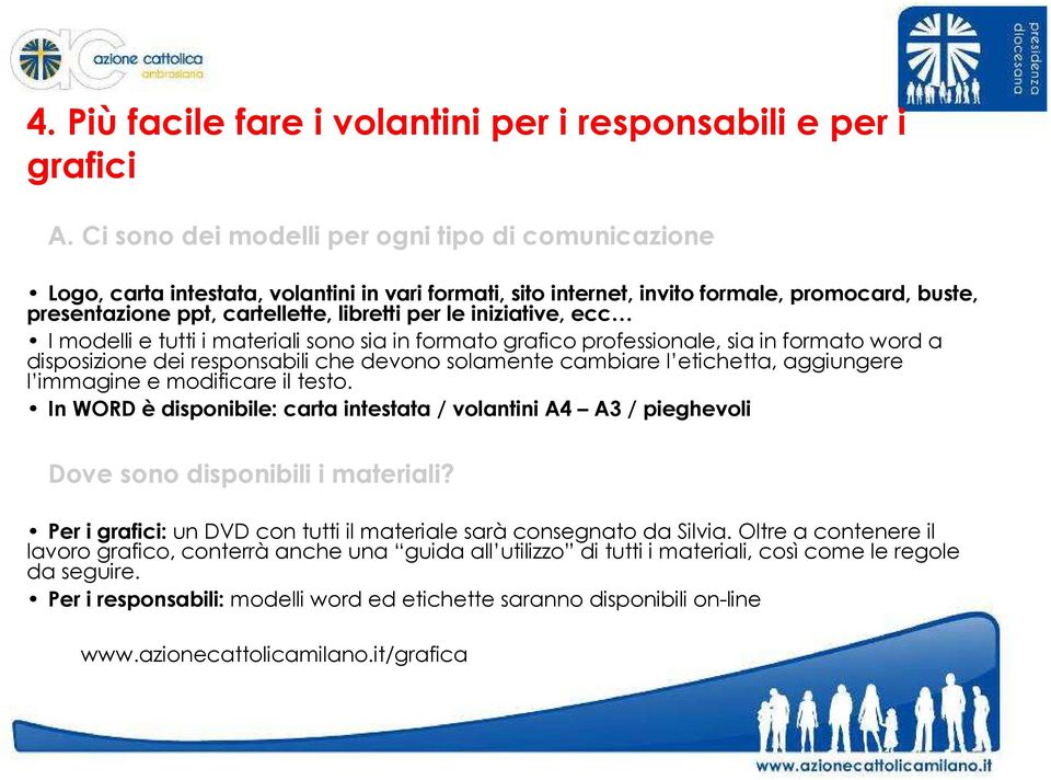 iniziative, ecc I modelli e tutti i materiali sono sia in formato grafico professionale, sia in formato word a disposizione dei responsabili che devono solamente cambiare l etichetta, aggiungere l