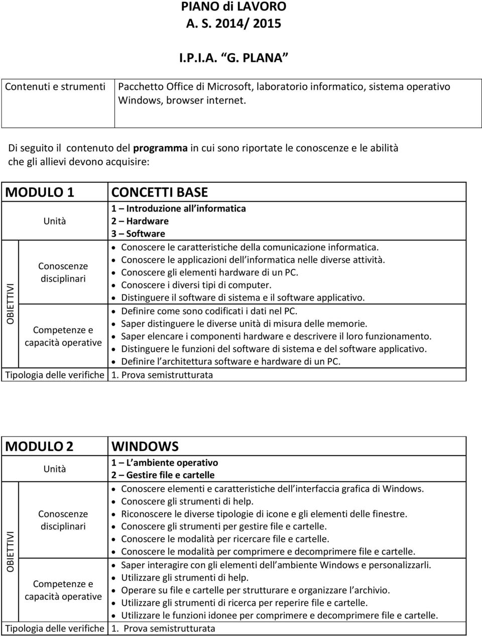 Conoscere le caratteristiche della comunicazione informatica. Conoscere le applicazioni dell informatica nelle diverse attività. Conoscere gli elementi hardware di un PC.