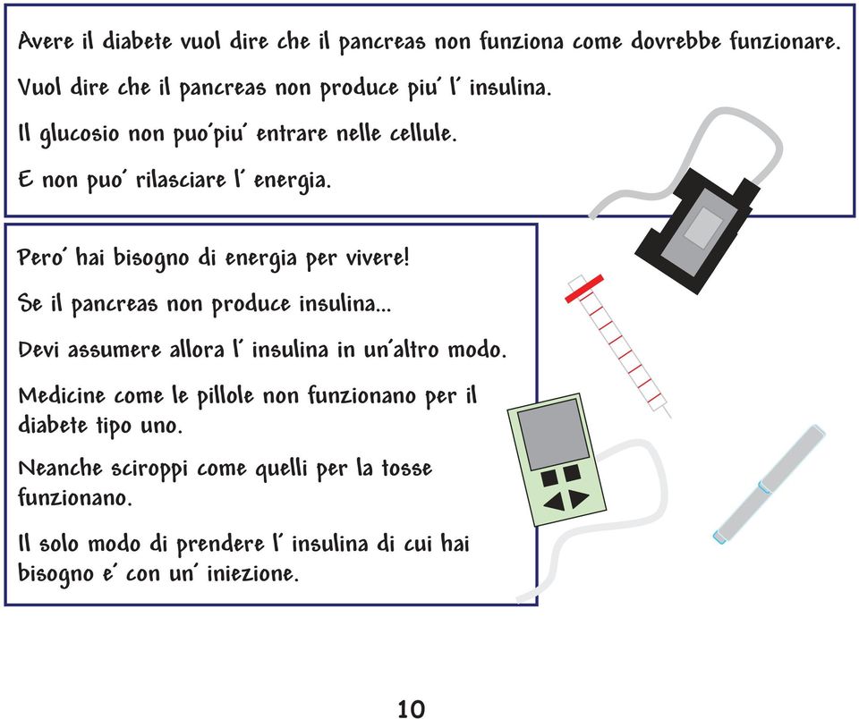 Se il pancreas non produce insulina Devi assumere allora l insulina in un altro modo.