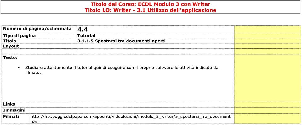 quindi eseguire con il proprio software le attività indicate dal