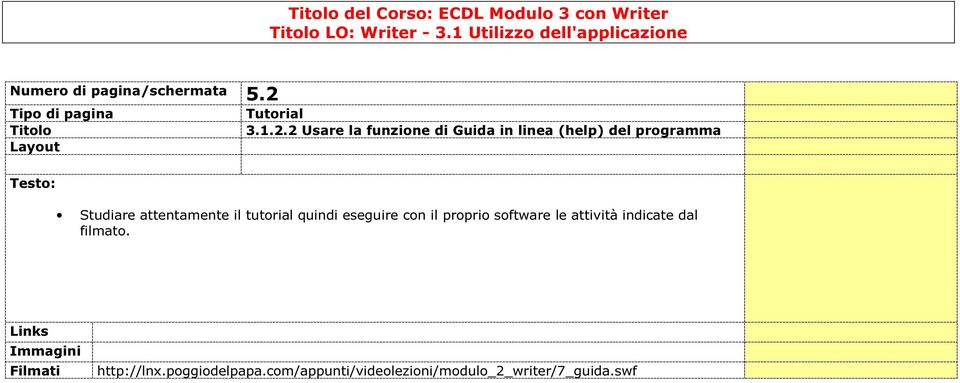 2 Usare la funzione di Guida in linea (help) del programma Studiare