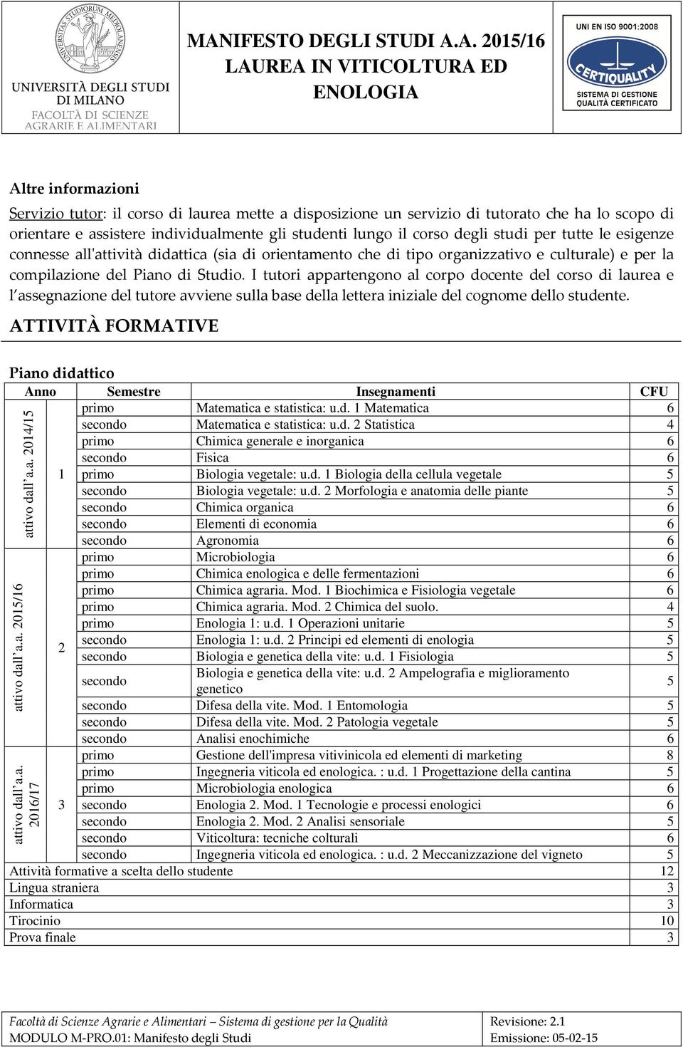 I tutori appartengono al corpo docente del corso di laurea e l assegnazione del tutore avviene sulla base della lettera iniziale del cognome dello studente.