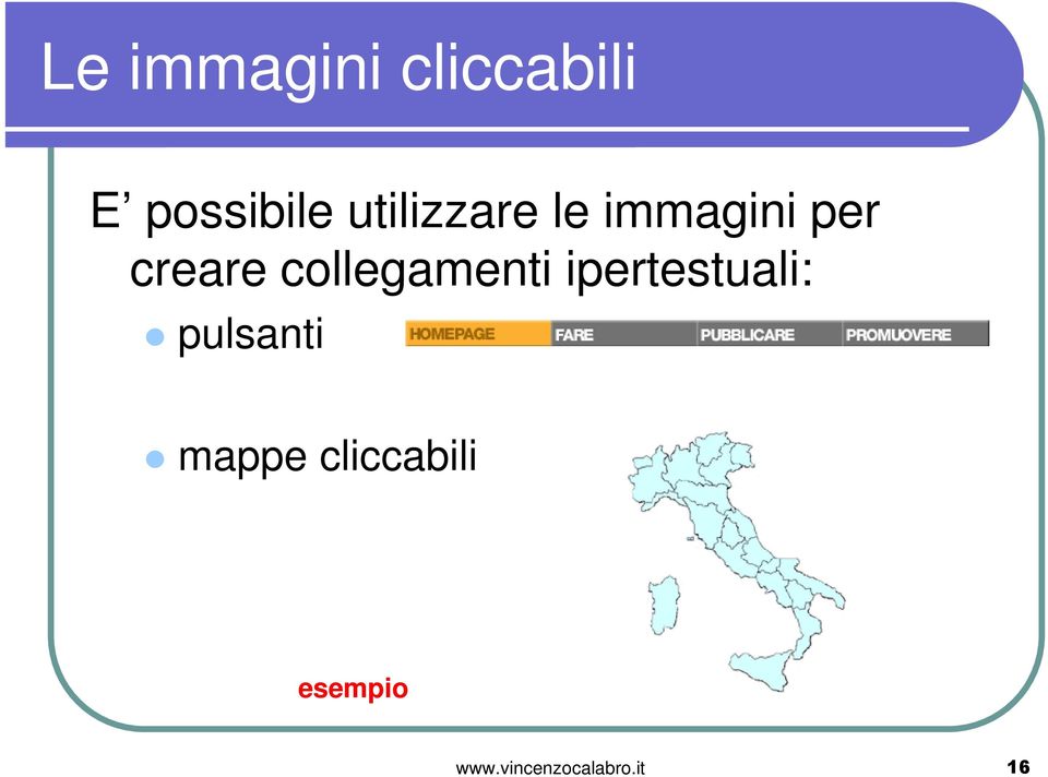 collegamenti ipertestuali: pulsanti