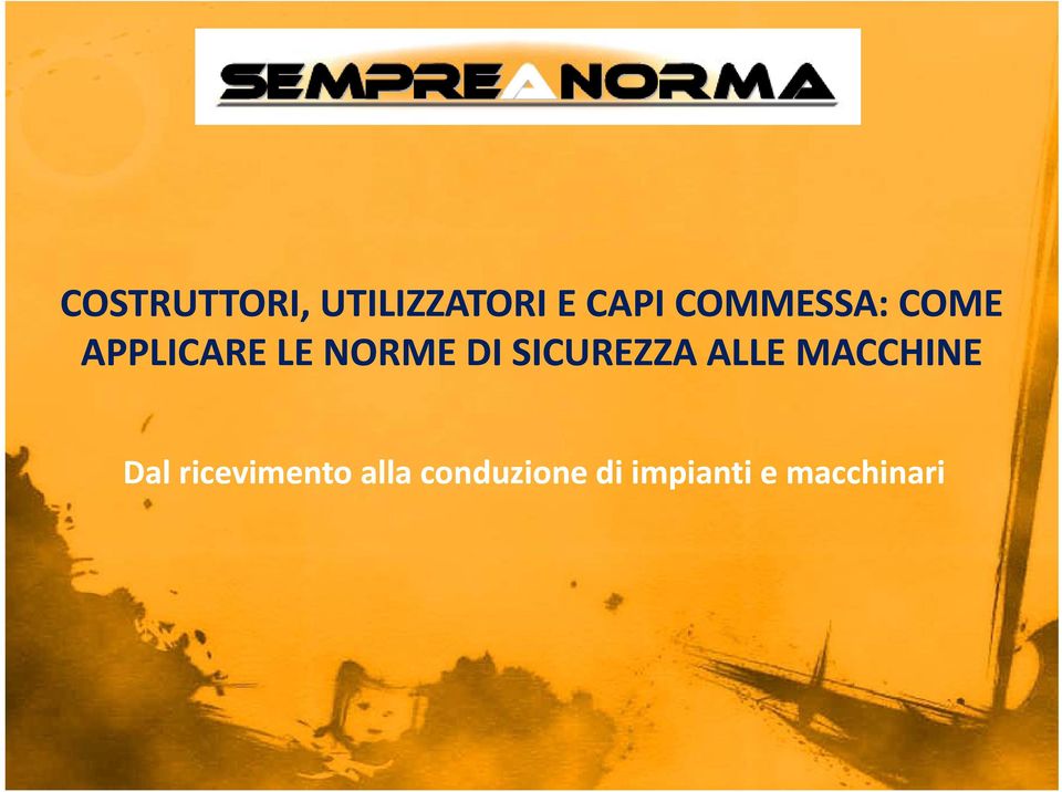 SICUREZZA ALLE MACCHINE Dal