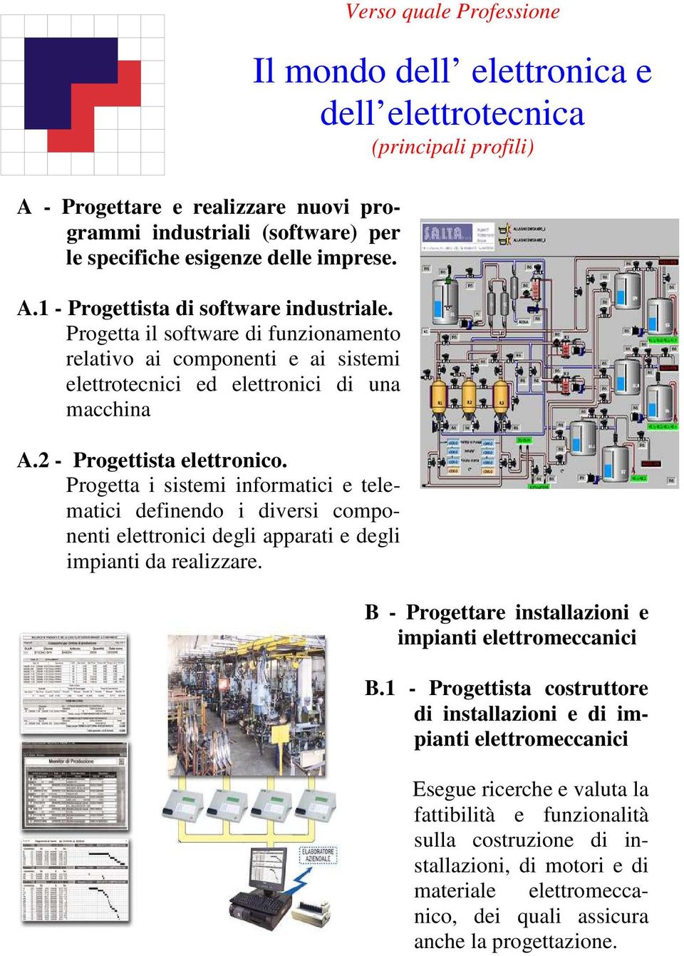 Progetta i sistemi informatici e telematici definendo i diversi componenti elettronici degli apparati e degli impianti da realizzare.