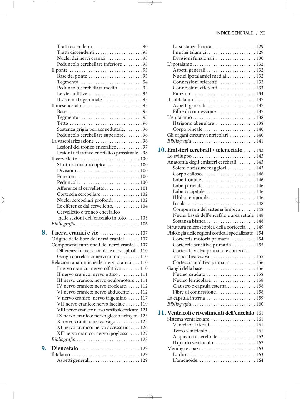 ................ 95 Il mesencefalo.......................... 95 Base................................ 95 Tegmento........................... 95 Tetto............................... 96 Sostanza grigia periacqueduttale.