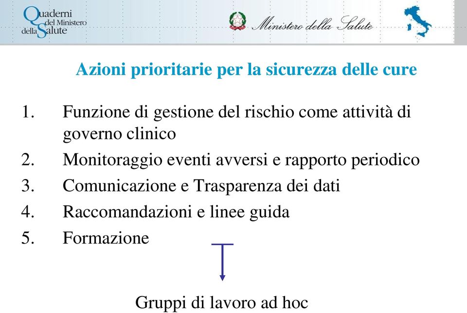 Monitoraggio eventi avversi e rapporto periodico 3.