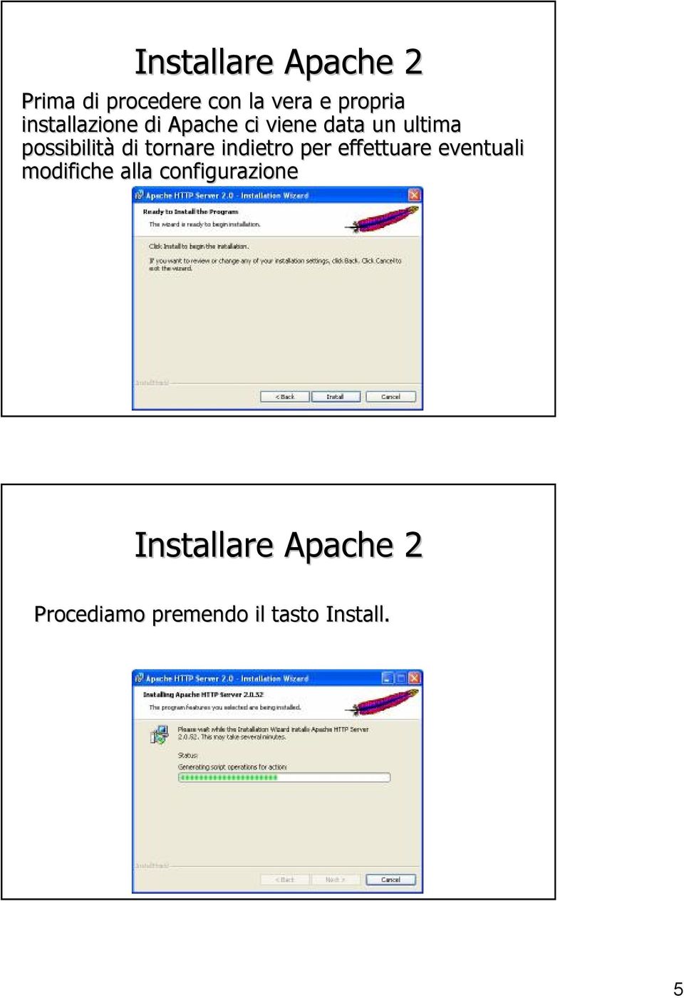 tornare indietro per effettuare eventuali modifiche alla