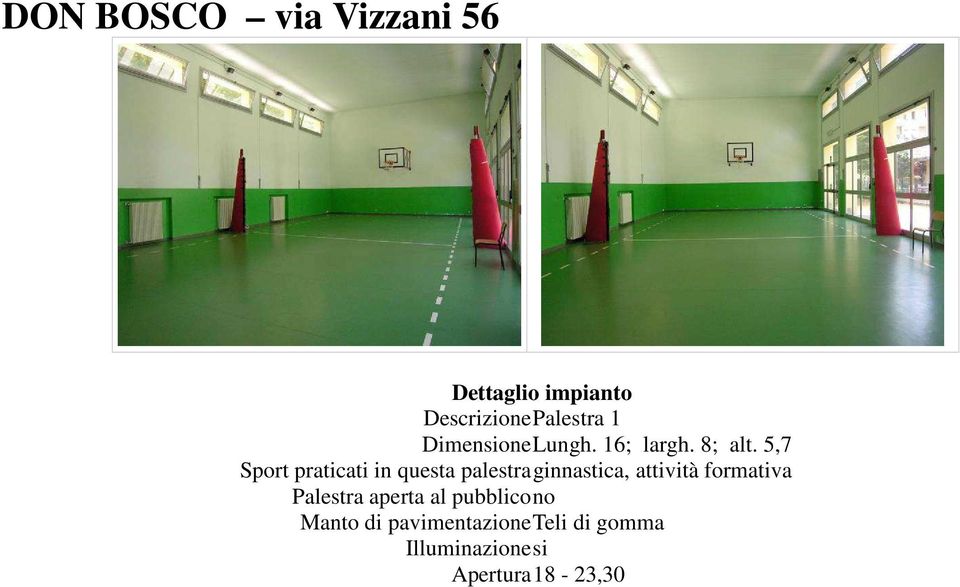 5,7 Sport praticati in questa