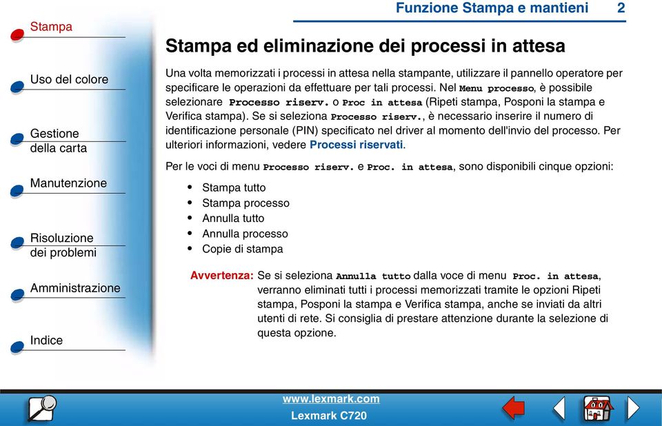 , è necessario inserire il numero di identificazione personale (PIN) specificato nel driver al momento dell'invio del processo. Per ulteriori informazioni, vedere Processi riservati.