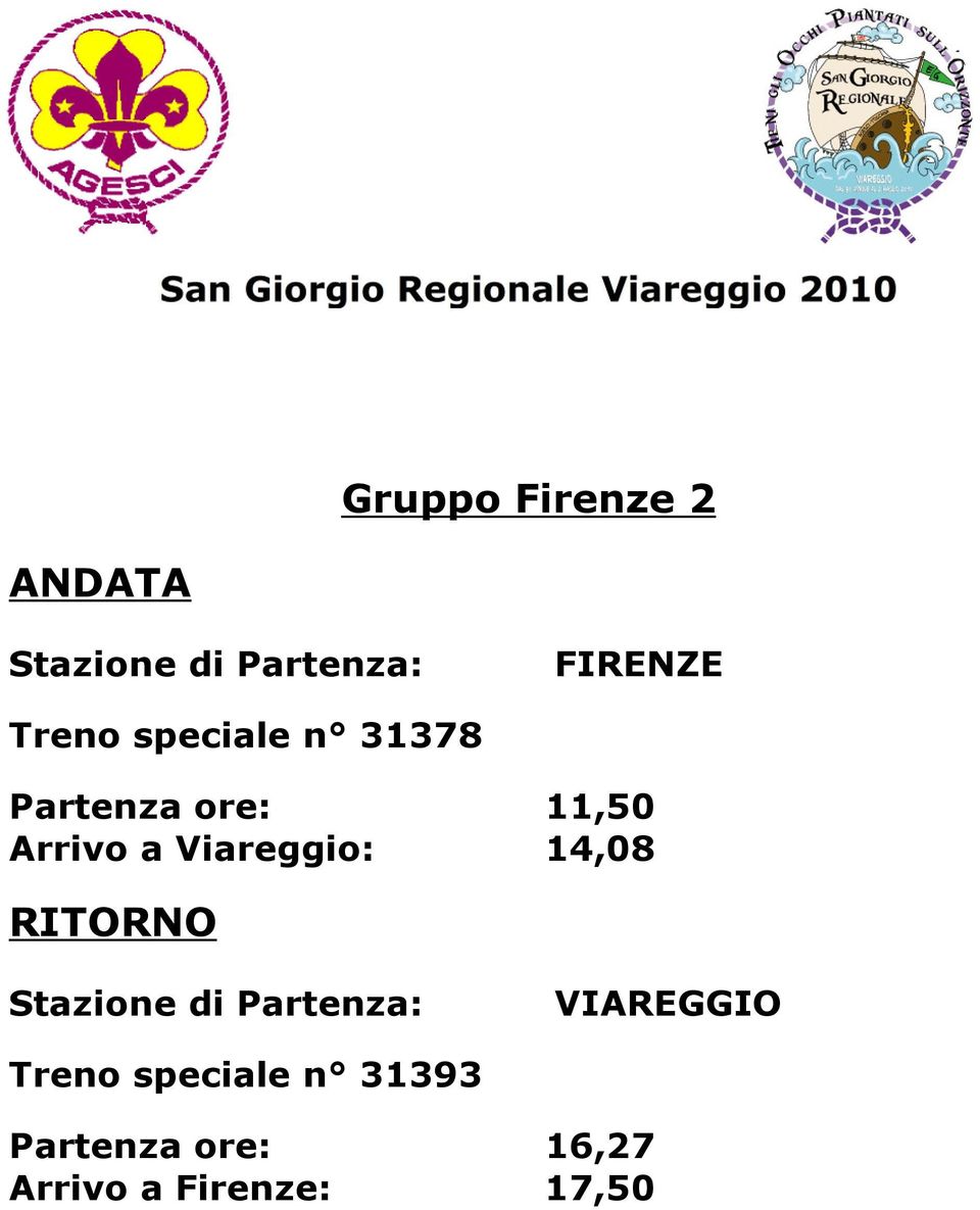 Viareggio: 14,08 Treno speciale n 31393