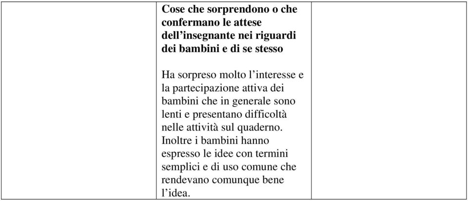 generale sono lenti e presentano difficoltà nelle attività sul quaderno.