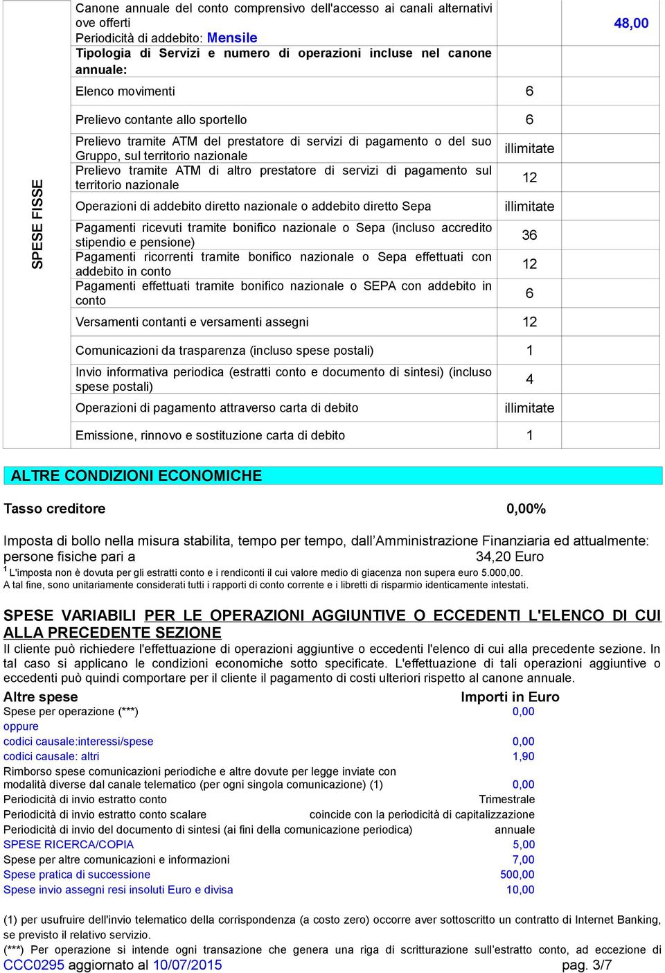 prestatore di servizi di pagamento sul territorio nazionale Operazioni di addebito diretto nazionale o addebito diretto Sepa Pagamenti ricevuti tramite bonifico nazionale o Sepa (incluso accredito