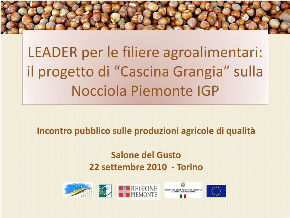 Piemonte IGP Incontro pubblico sulle produzioni