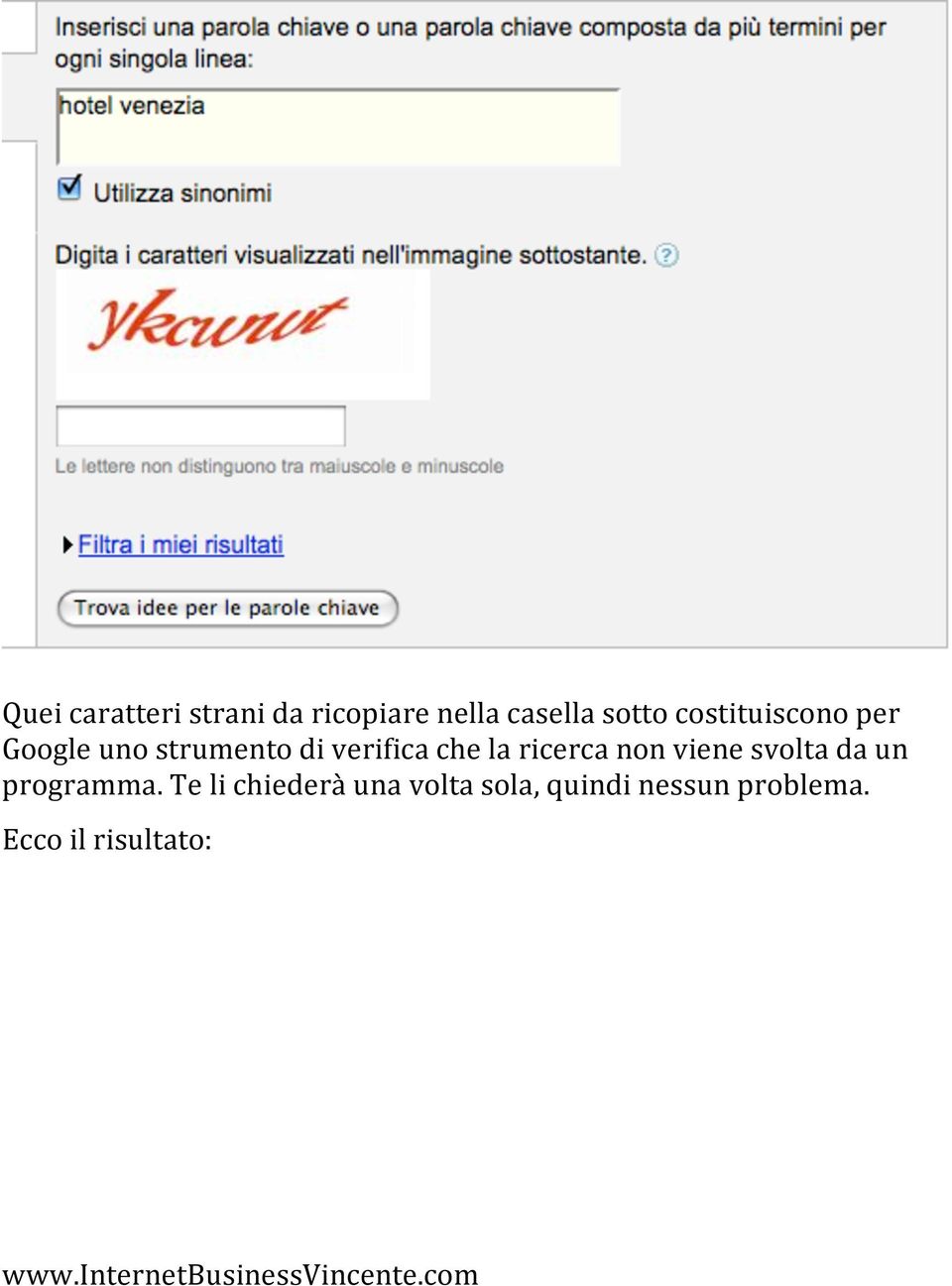 la ricerca non viene svolta da un programma.