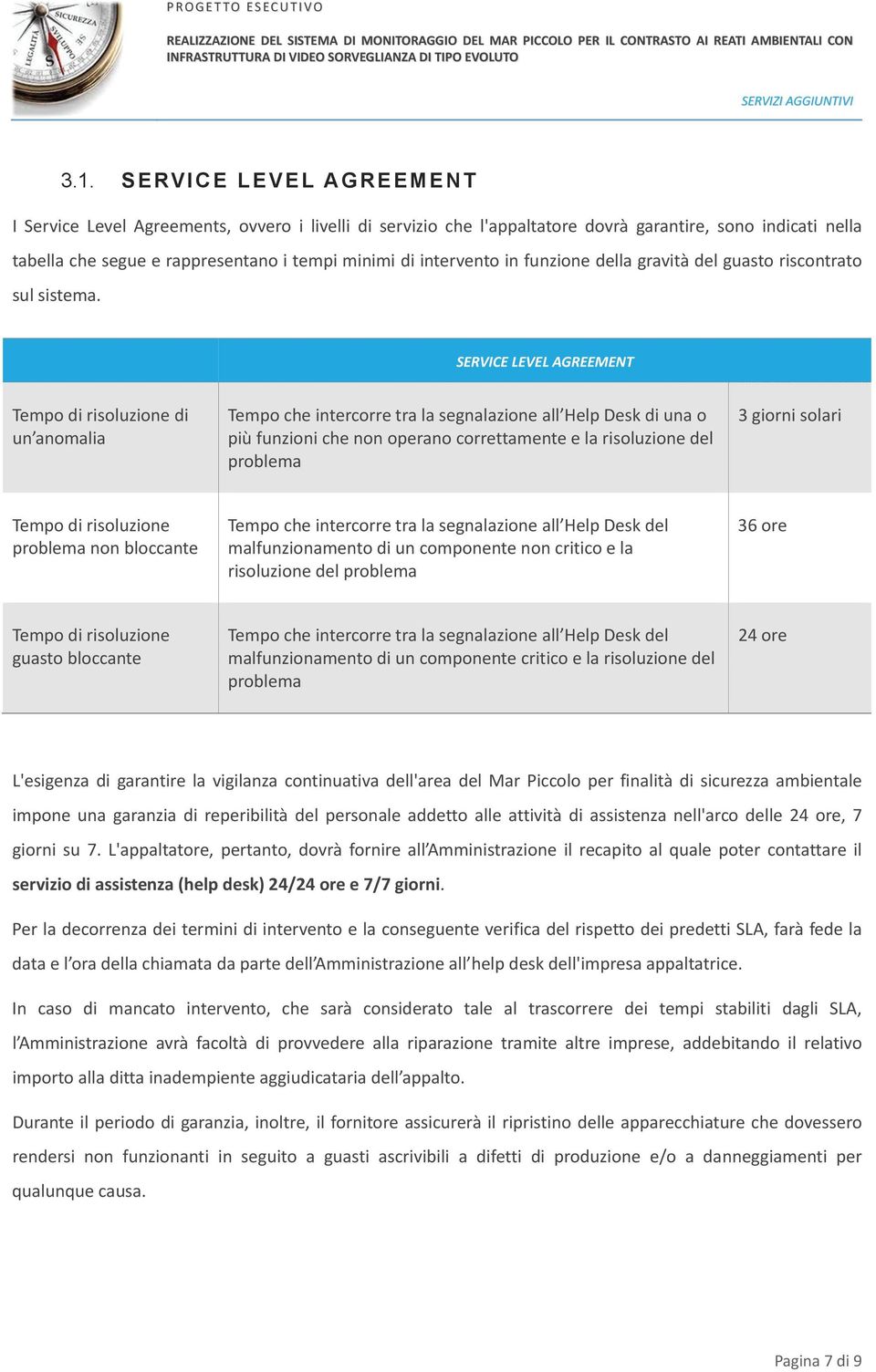 SERVICE LEVEL AGREEMENT Tempo di risoluzione di un anomalia Tempo che intercorre tra la segnalazione all Help Desk di una o più funzioni che non operano correttamente e la risoluzione del problema 3