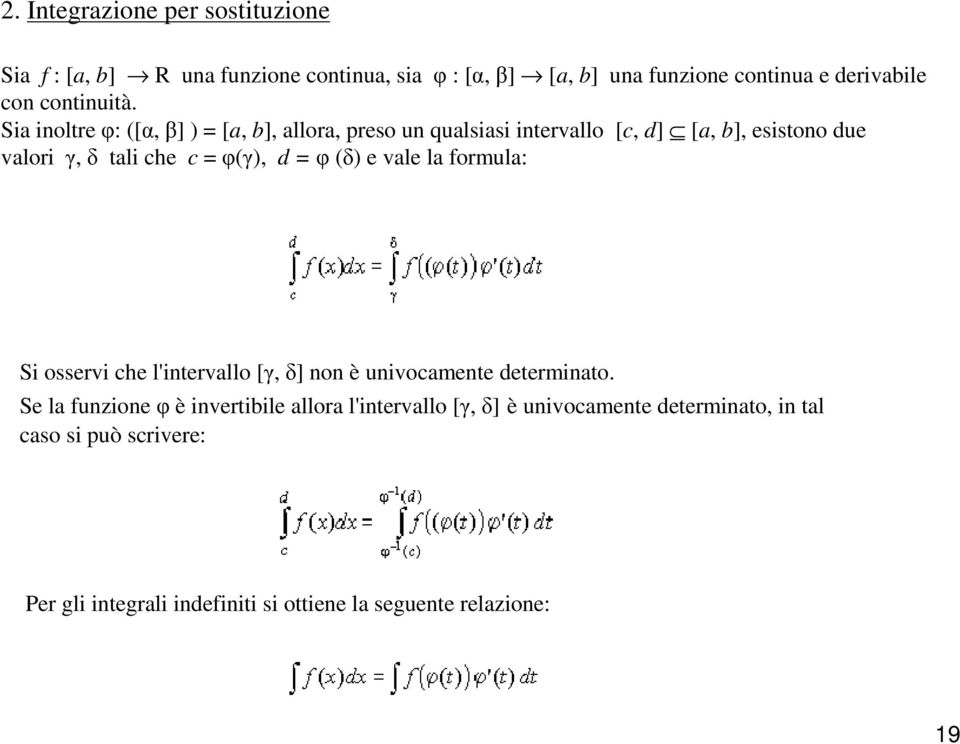 φ(δ) e vle l ormul: Si osservi che l'itervllo [γ, δ] o è uivocmete determito.