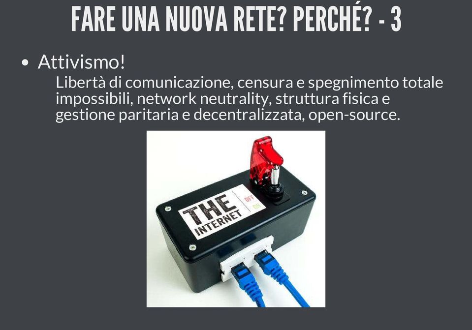 totale impossibili, network neutrality, struttura