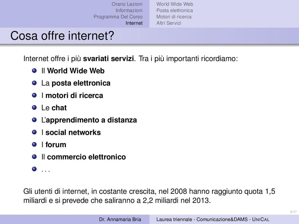 apprendimento a distanza I social networks I forum Il commercio elettronico.
