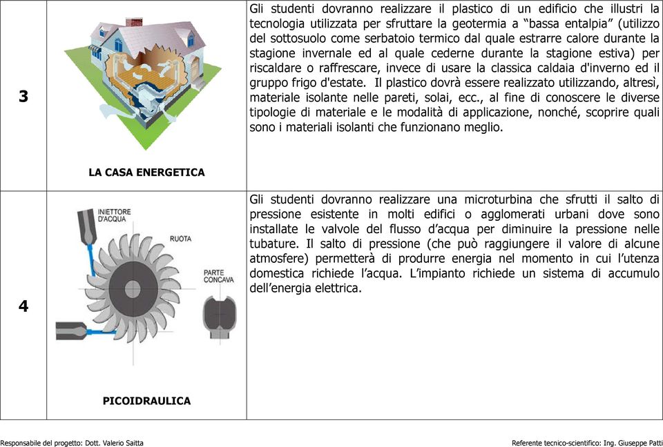 d'estate. Il plastico dovrà essere realizzato utilizzando, altresì, materiale isolante nelle pareti, solai, ecc.