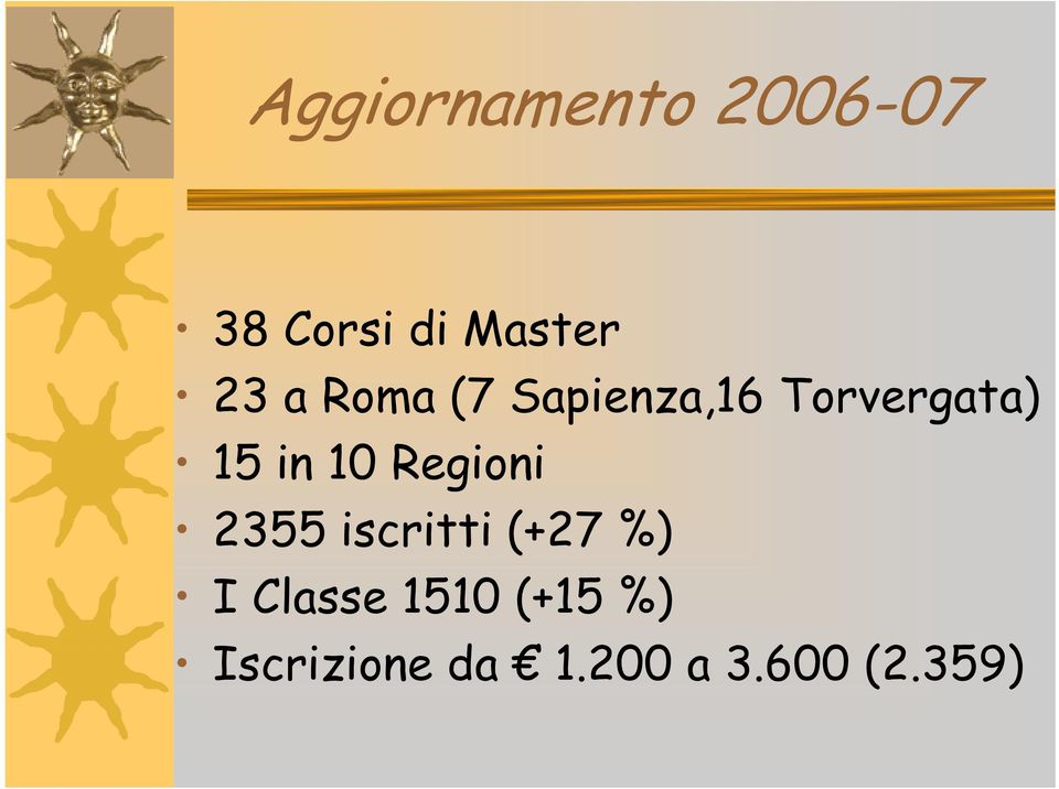 Regioni 2355 iscritti (+27 %) I Classe 1510