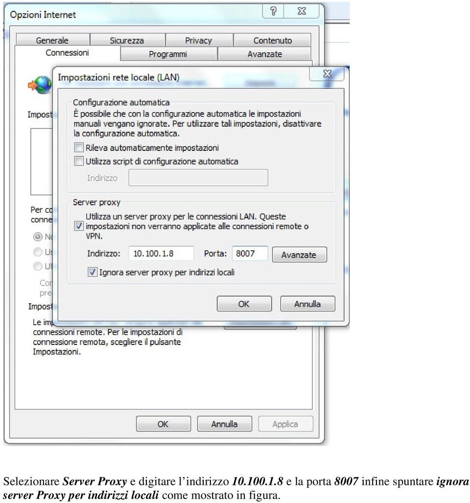 .100.1.8 e la porta 8007 infine