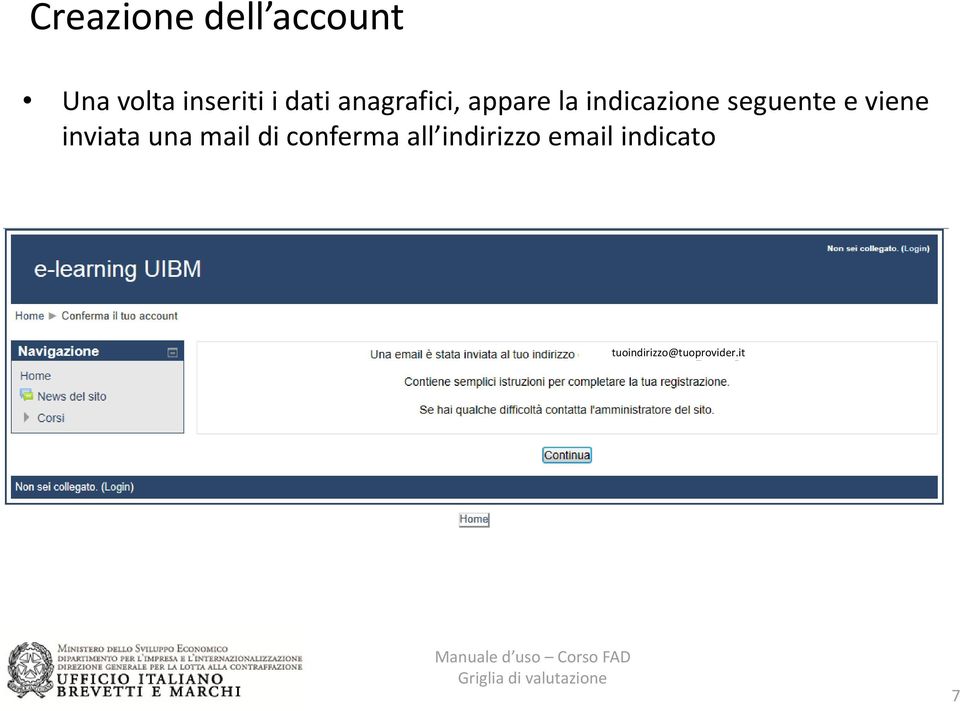 seguente e viene inviata una mail di conferma