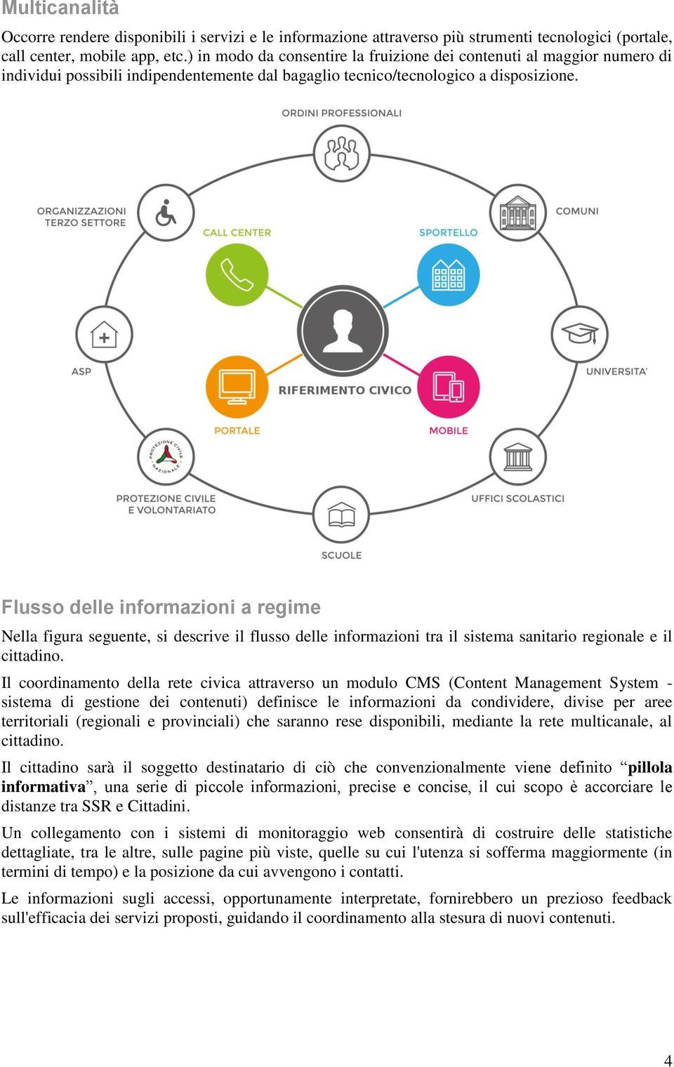 Flusso delle informazioni a regime Nella figura seguente, si descrive il flusso delle informazioni tra il sistema sanitario regionale e il cittadino.