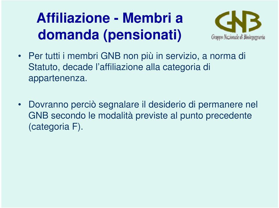 categoria di appartenenza.