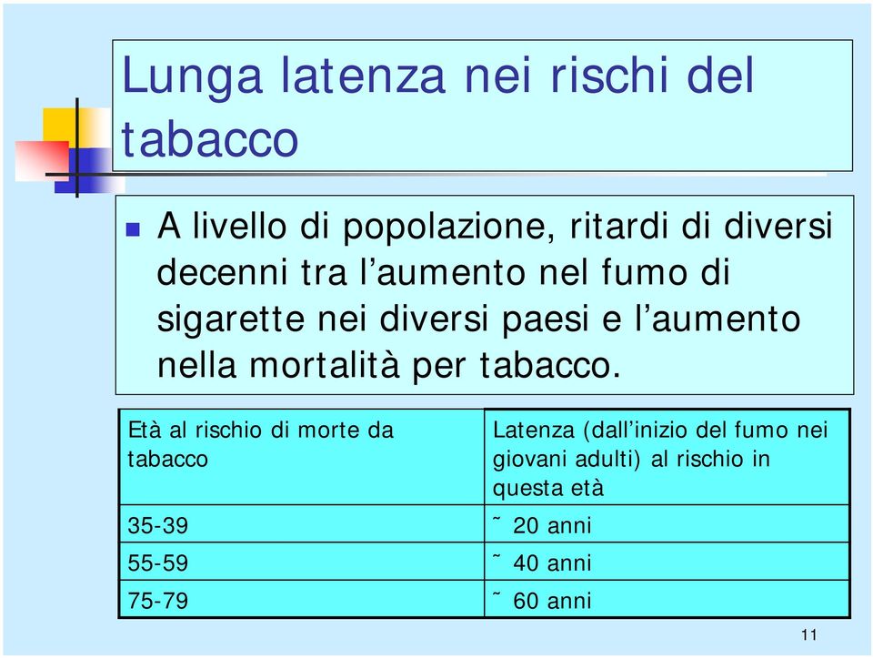 mortalità per tabacco.