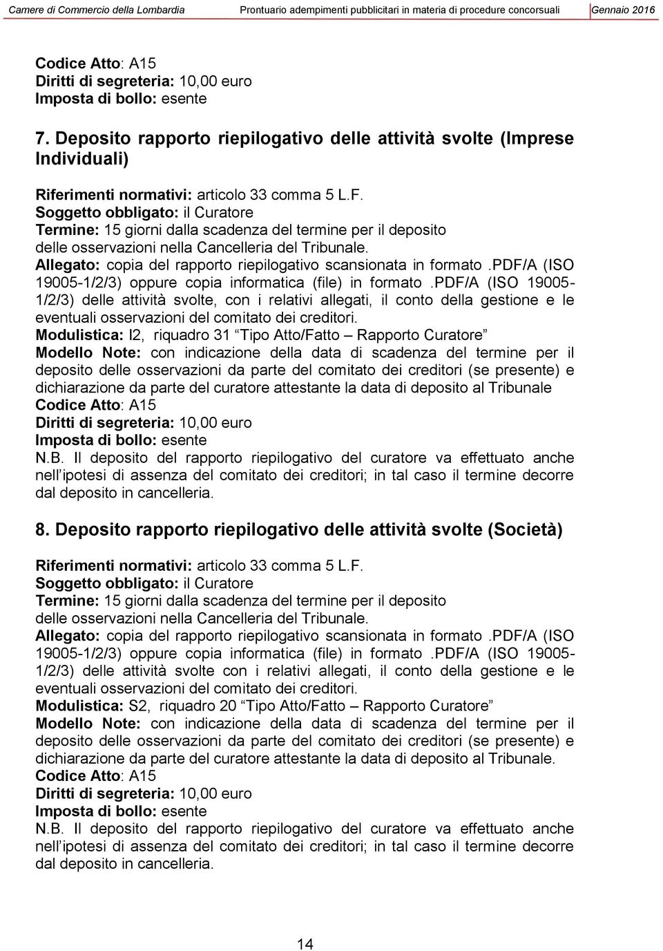 Allegato: copia del rapporto riepilogativo scansionata in formato.pdf/a (ISO 19005-1/2/3) oppure copia informatica (file) in formato.