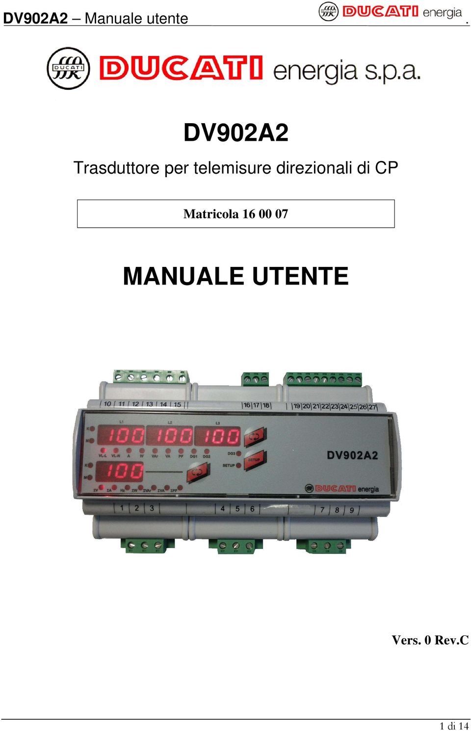 CP Matricola 16 00 07