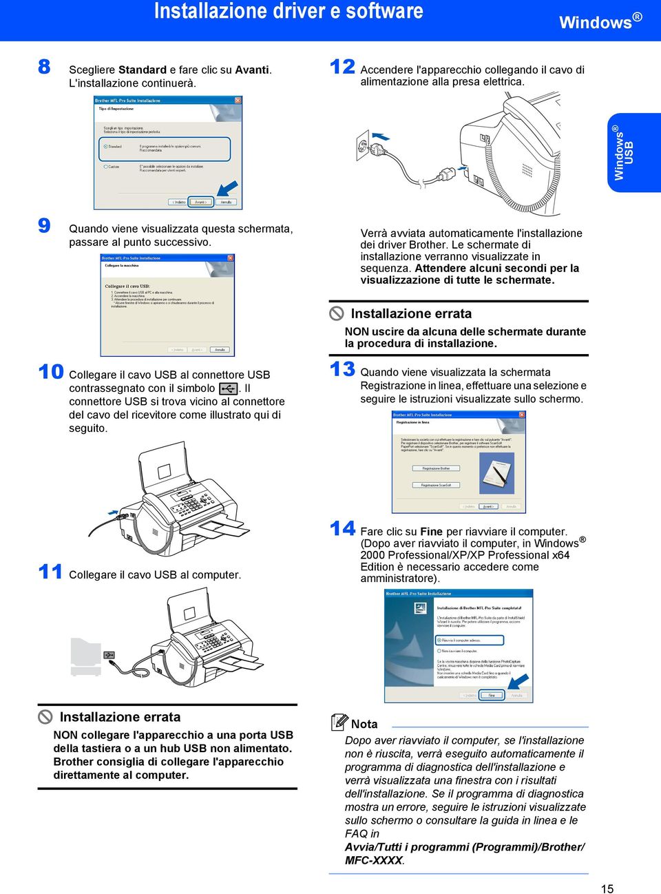 Le schermate di installazione verranno visualizzate in sequenza. Attendere alcuni secondi per la visualizzazione di tutte le schermate.