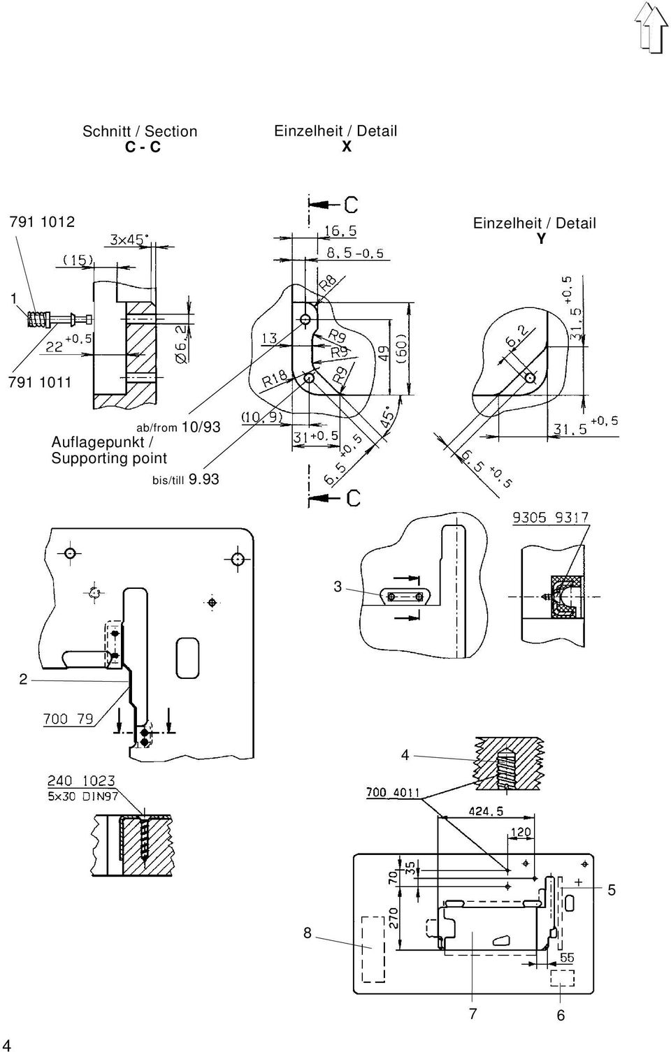 1 791 1011 ab/from 10/93 Auflagepunkt /