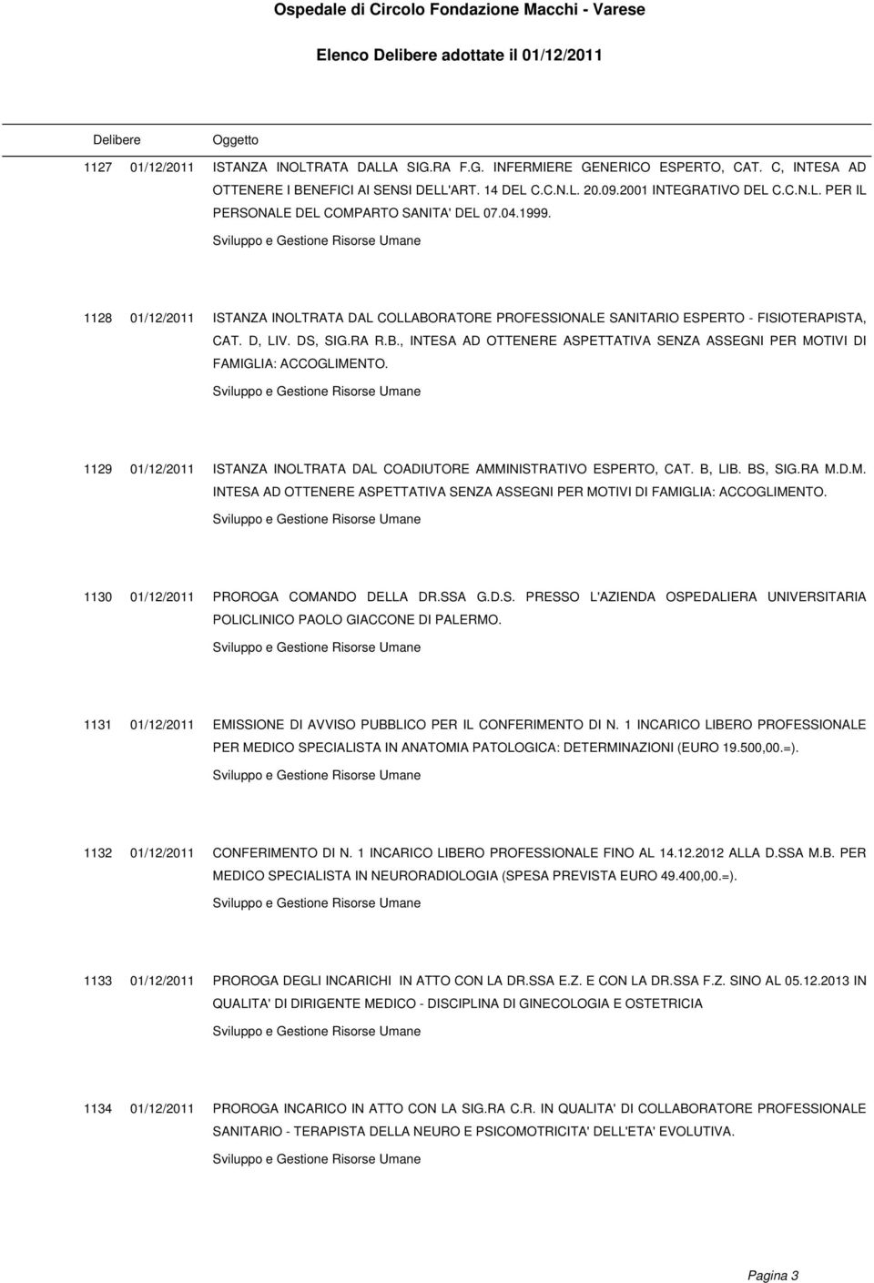 DS, SIG.RA R.B., INTESA AD OTTENERE ASPETTATIVA SENZA ASSEGNI PER MOTIVI DI FAMIGLIA: ACCOGLIMENTO. 1129 01/12/2011 ISTANZA INOLTRATA DAL COADIUTORE AMMINISTRATIVO ESPERTO, CAT. B, LIB. BS, SIG.RA M.