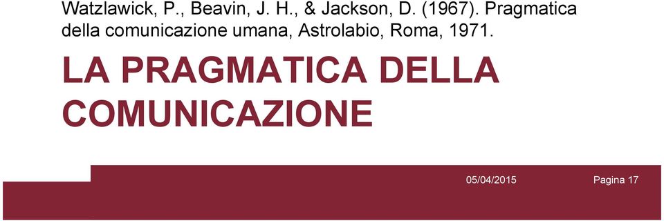 Pragmatica della comunicazione umana,