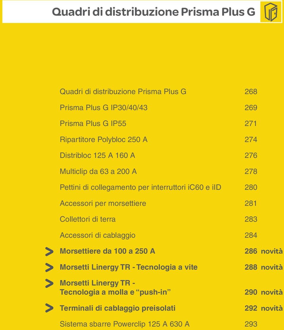 morsettiere 281 Collettori di terra 283 Accessori di cablaggio 284 Morsettiere da 100 a 250 A Morsetti Linergy TR - Tecnologia a vite Morsetti