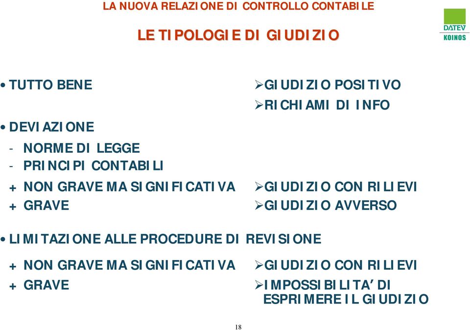 CON RILIEVI + GRAVE GIUDIZIO AVVERSO LIMITAZIONE ALLE PROCEDURE DI REVISIONE + NON