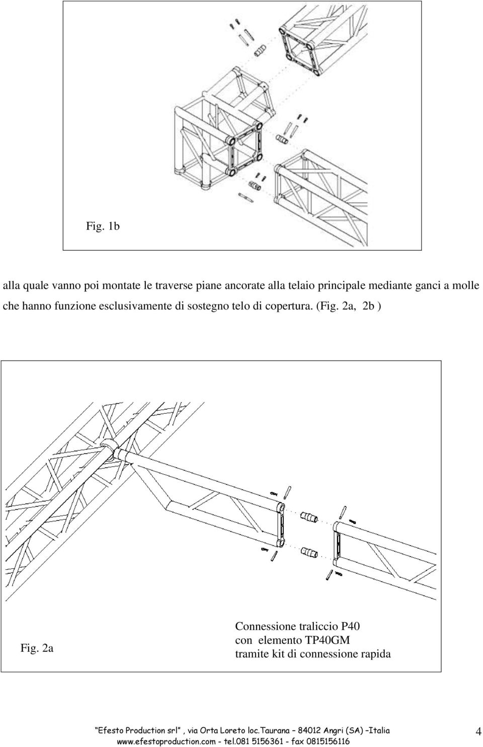 esclusivamente di sostegno telo di copertura. (Fig. 2a, 2b ) Fig.