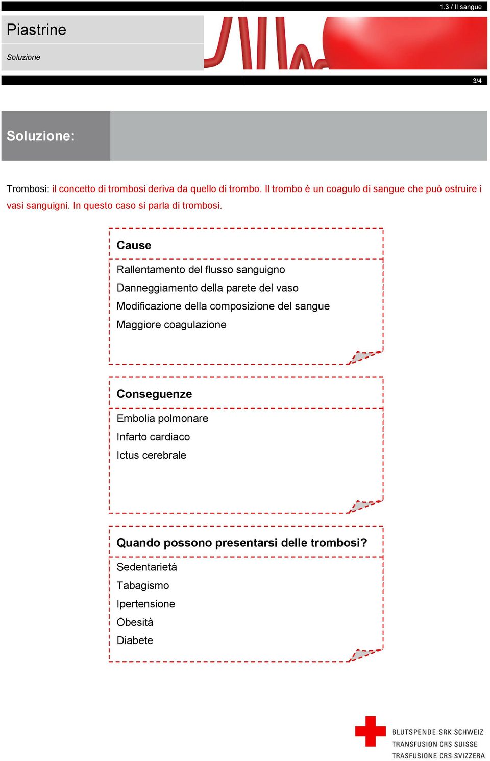 Cause Rallentamento del flusso sanguigno Danneggiamento della parete del vaso Modificazione della composizione del sangue