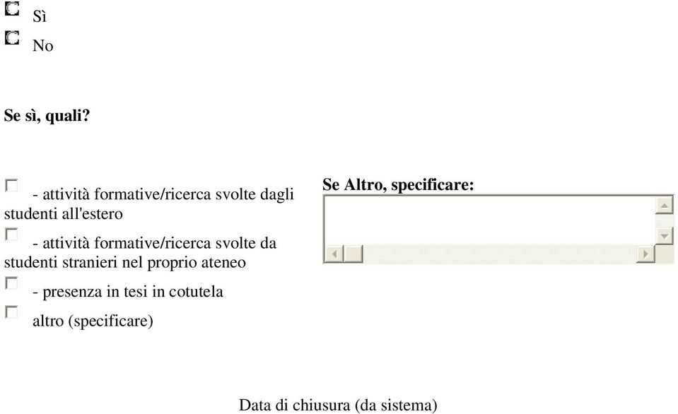 all'estero - attività formative/ricerca svolte da studenti