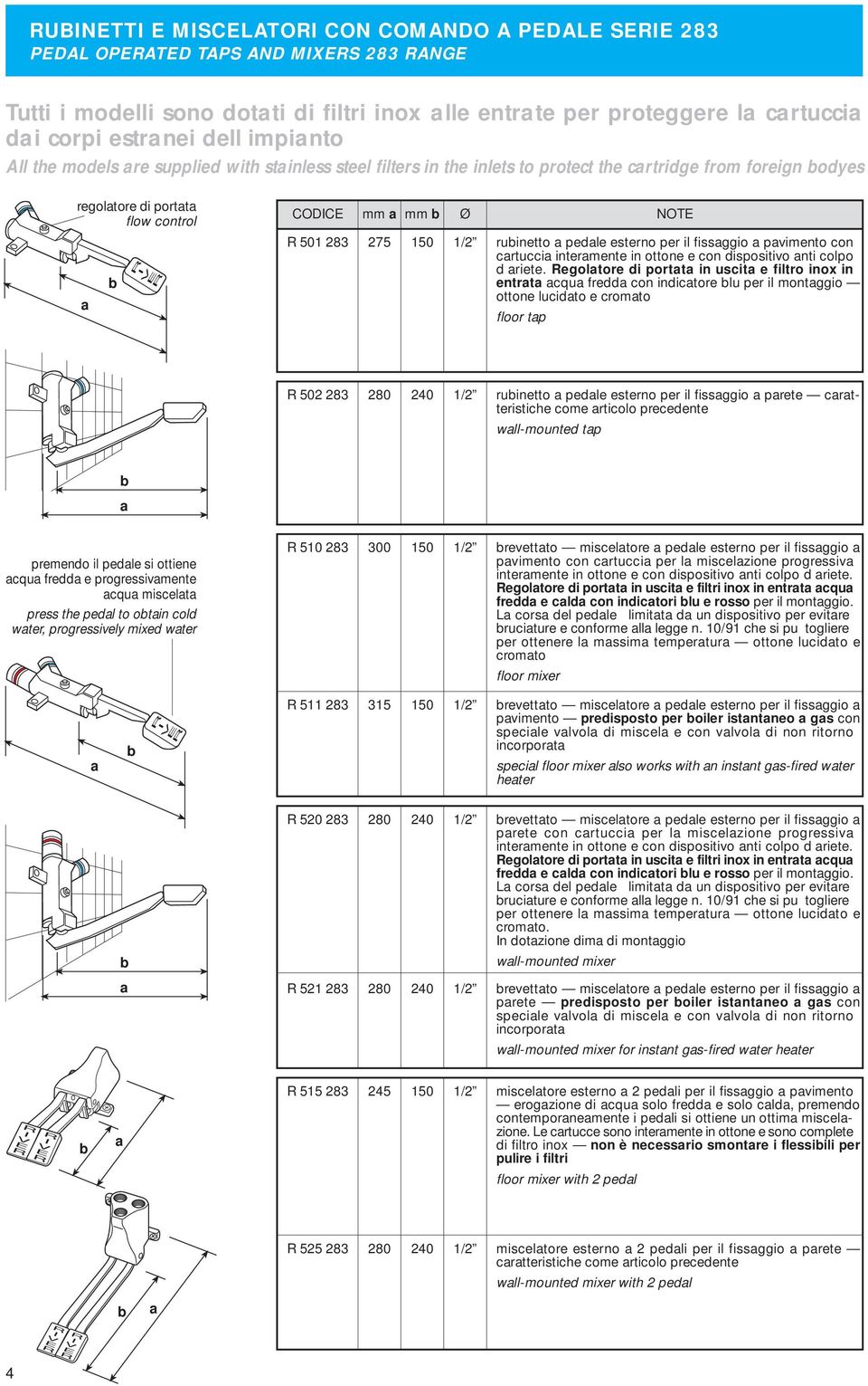 per il fissggio pvimento con crtucci intermente in ottone e con dispositivo nti colpo d riete.