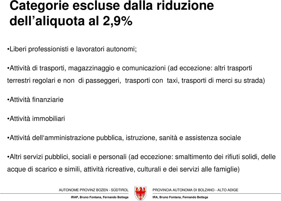 finanziarie Attività immobiliari Attivitá dell amministrazione pubblica, istruzione, sanità e assistenza sociale Altri servizi pubblici, sociali